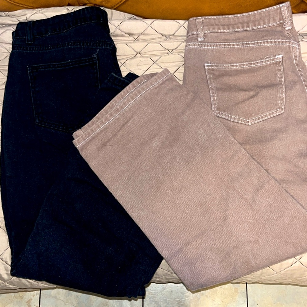 🤎Brown and Black High Waisted Jeans 🖤